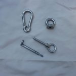 A selection of 316 stainless steel rigging fixtures are supplied as a kit. Dinghy Derrick selection of 316 stainless steel rigging fixtures